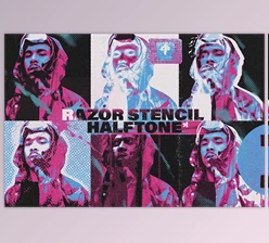 Download Razor Stencil Halftone Effect Action - 92163831
