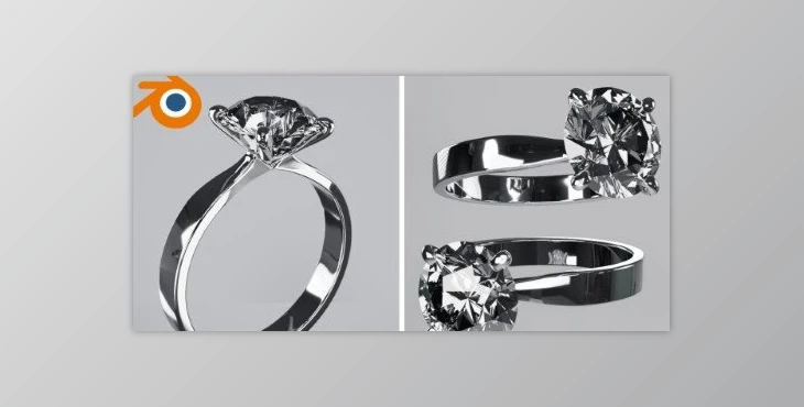 Download Complete Tutorial of Making a Diamond Ring With Animation in Blender