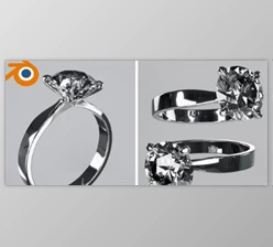 Download Complete Tutorial of Making a Diamond Ring With Animation in Blender