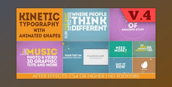 Download Kinetic Typography With Animated Shapes (Videohive 6552111) - AE Project