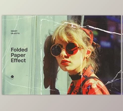 Download Folded Paper Photo Effect - 92465380