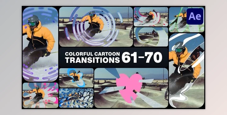 Download Colorful Cartoon Transitions for After Effects (Videohive 51516086) - AE Project