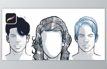 Download Digital <span class='badge badge-warning'>Drawing</span> in Procreate: Practice Male Hairstyles