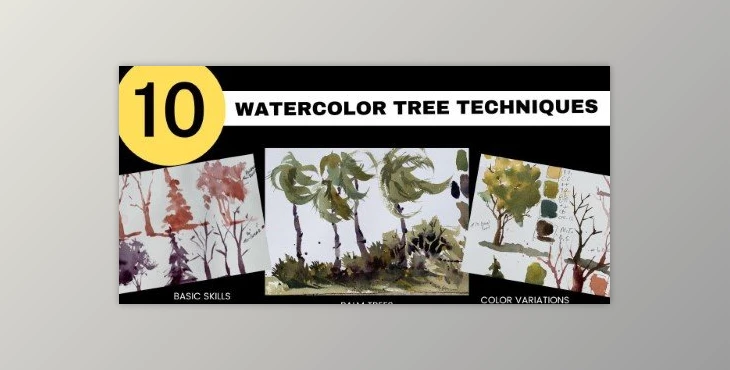 Download Watercolor Landscape Workshop; Tree Painting Techniques