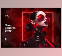 Download Red Neon Squares Effect - 92073105