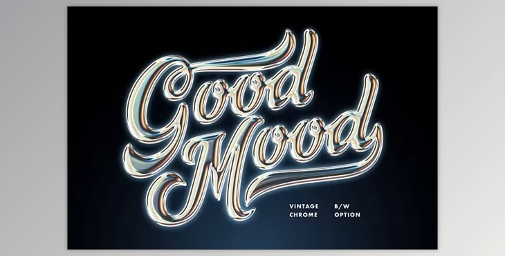 Download Vintage Gleam Chrome Text Effect - 92136832
