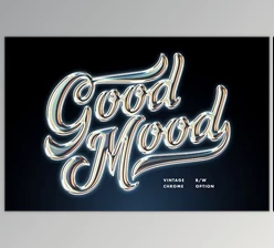 Download Vintage Gleam Chrome Text Effect - 92136832