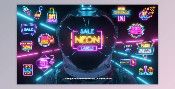 Download Sale Labels Neon (Videohive 51603872) - AE Project