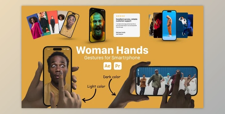 Download Woman Hand Gestures for Smartphones (Videohive 51625998) - AE Project