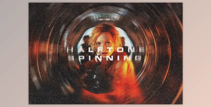 Download Halftone Spinning Blur Photo Effect - 92455585