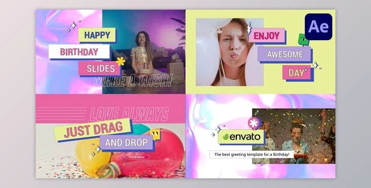 Download Happy Birthday Slides for After Effects (Videohive 51651395) - AE Project