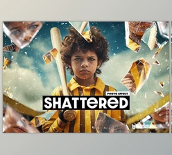Download Shattered Glass Pieces Photo Effect - 92480040
