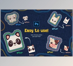 Download Embroidery Sticker Photoshop Action - 92526074