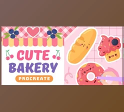 Download Pastry Party: Create Adorable Kawaii Bakery Stickers with Ease | Procreate