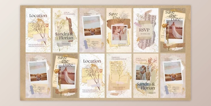 Download Wedding Invitation Collage Vertical Reel (Videohive 51212393) - AE Project