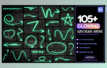 Download 105 Glowing Hand Drawn <span class='badge badge-warning'>Arrows</span> Mogrt (Videohive 51447624)