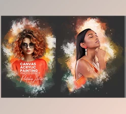 Download Canvas Acrylic Painting Photoshop - 92475939