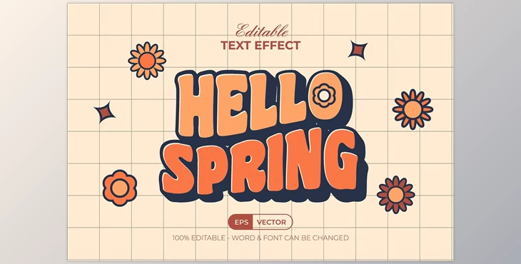 Download Hello Spring Text Effect Style - 91991378