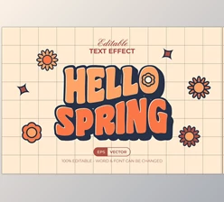 Download Hello Spring Text Effect Style - 91991378