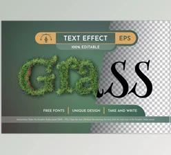 Download Realistic Grass Editable Text Effect - 91896210