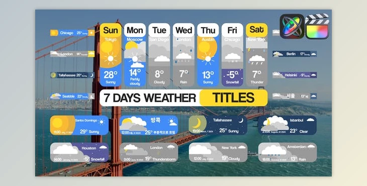 Download 7 Days Weather Titles for FCPX (Videohive 51473981)