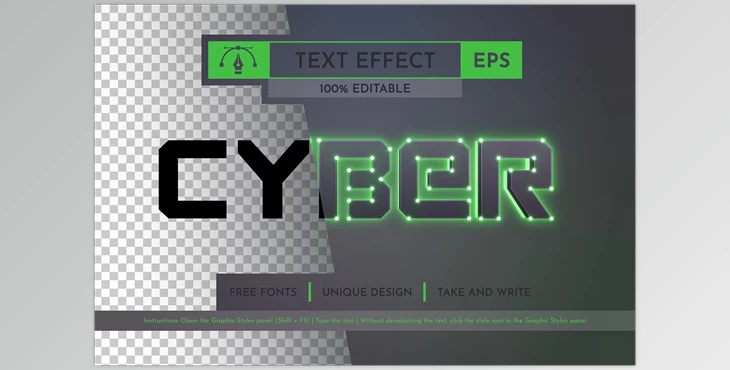 Download Cyber - Editable Text Effect - 91926349