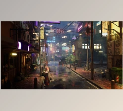 Download Unreal engine - Rainy Neon Streets v5.1