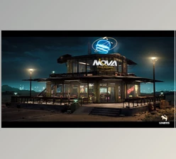 Download Unreal engine - Nova Space Burgers / Cyberpunk Abandoned Restaurant / Space Bar + ULAT v5.3