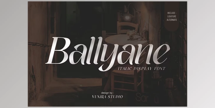 Download Ballyane - Italic Display Font