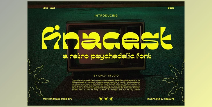 Download Finacest – Retro Psychedelic Font