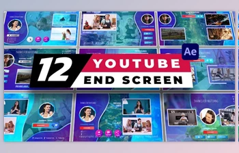 Download 12 YouTube End <span class='badge badge-warning'>Screens</span> Pack V1 (Videohive 51712235) - AE Project