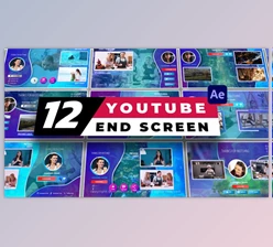 Download 12 YouTube End Screens Pack V1 (Videohive 51712235) - AE Project
