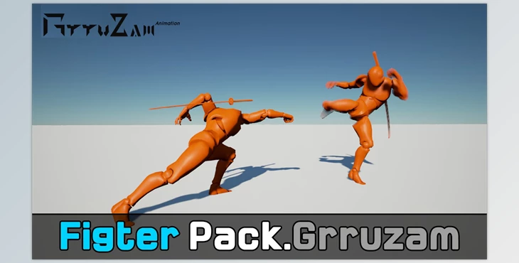 Download Unreal Engine - Animations Powerful Fighter Pack (Engine version 4.27, 5.0-5.2)