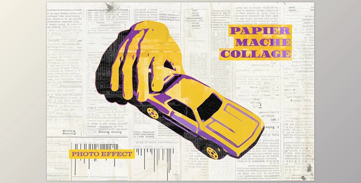 Download Papier Mache Collage Photo Effect - 92529040