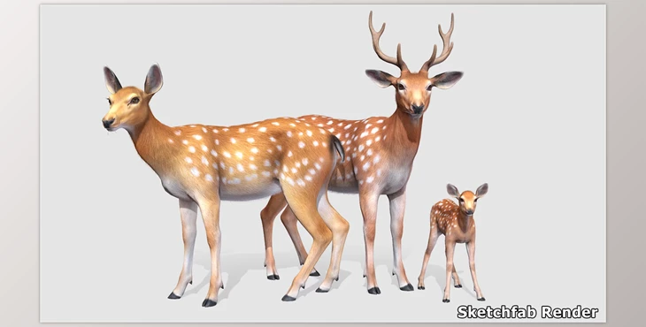 Download Unreal Engine - Deer Family v5.1