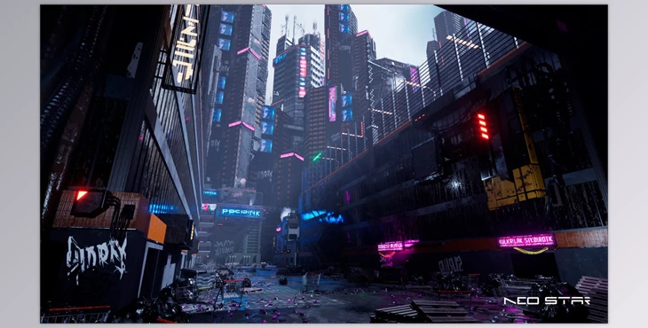Download Unreal Engine - Cyberpunk Outskirts v5.1