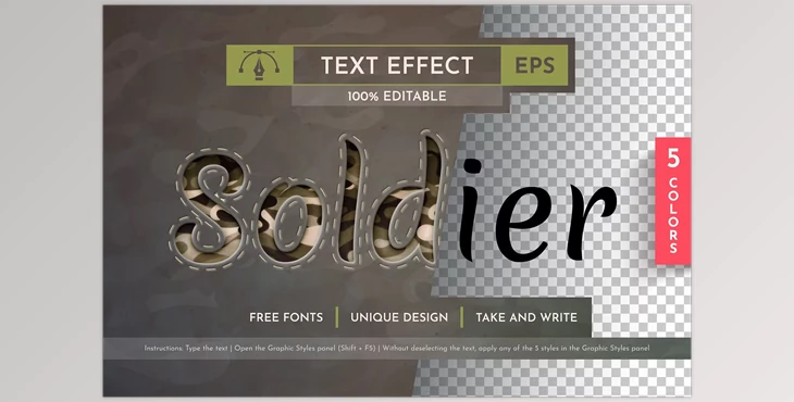 Download 5 Soldier Editable Text Effects - 92439794