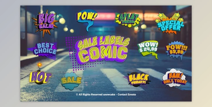 Download Sale Labels Comic (Videohive 51756176) - AE Project