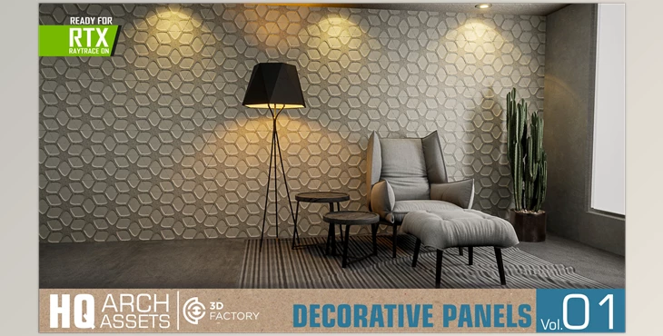 Download Unreal Engine ArchViz HQ Decorative Panels Vol. 1 (Engine version 4.24-4.27, 5.0-5.3)