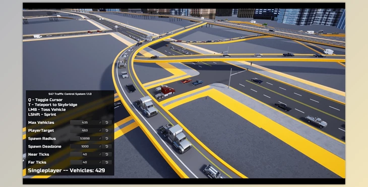 Download Unreal Engine - Traffic Control System (Engine version 4.26- 4.27, 5.0- 5.2)