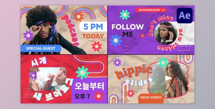 Download Hippie Youtube Slides for After Effects (Videohive 51817875) - AE Project
