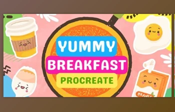 Download Rise and Dine: Drawing Cute Kawaii Breakfast Food Friends in <span class='badge badge-warning'>Procreate</span>