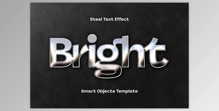 Download Bright Steel Text Effect - 92526921