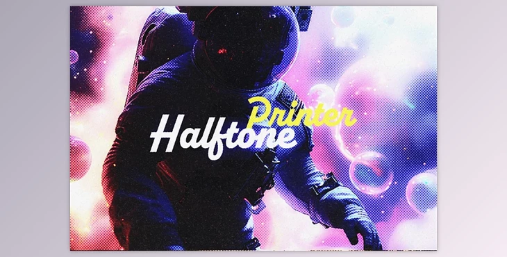 Download Retro Halftone Printer Photo Effect - 92526897