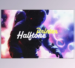 Download Retro Halftone Printer Photo Effect - 92526897