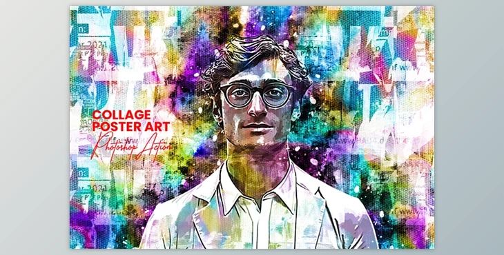 Download Collage Poster Art Photoshop Action - 92528352
