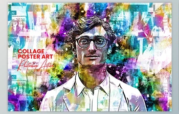Download Collage Poster Art <span class='badge badge-warning'>Photoshop</span> Action - 92528352