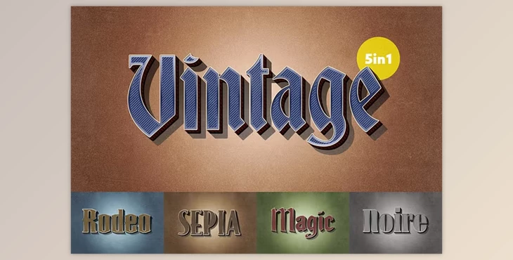Download Vintage Ribbed Text Effect - 92532932