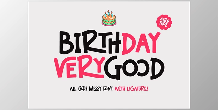 Download Birthday Verygood - All Caps Display Font