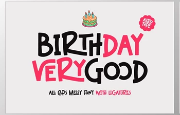 Download Birthday Verygood - All Caps <span class='badge badge-warning'>Display</span> <span class='badge badge-warning'>Font</span>